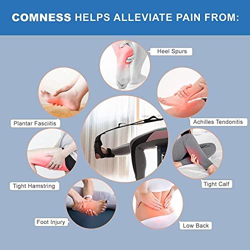 serveuttam Serveuttam Yoga Leg Strech Belt - Premium Leg Streching Strap for Begniner and Adavacne | Plantar Stretch Band | Foot Ankle Joint Correct Belt (Black)