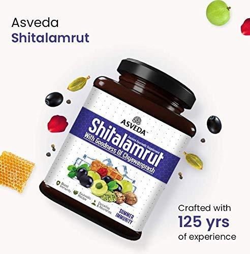 Asveda Asveda Shitalamrut Sugar Free Chyawanprash - Summer Immunity Booster For Kids, Adults - Improve Strength, Stamina And Energy - 100% Raw Mishri (Khadi Sakar) Grapes - 500Gm, Pack Of 1