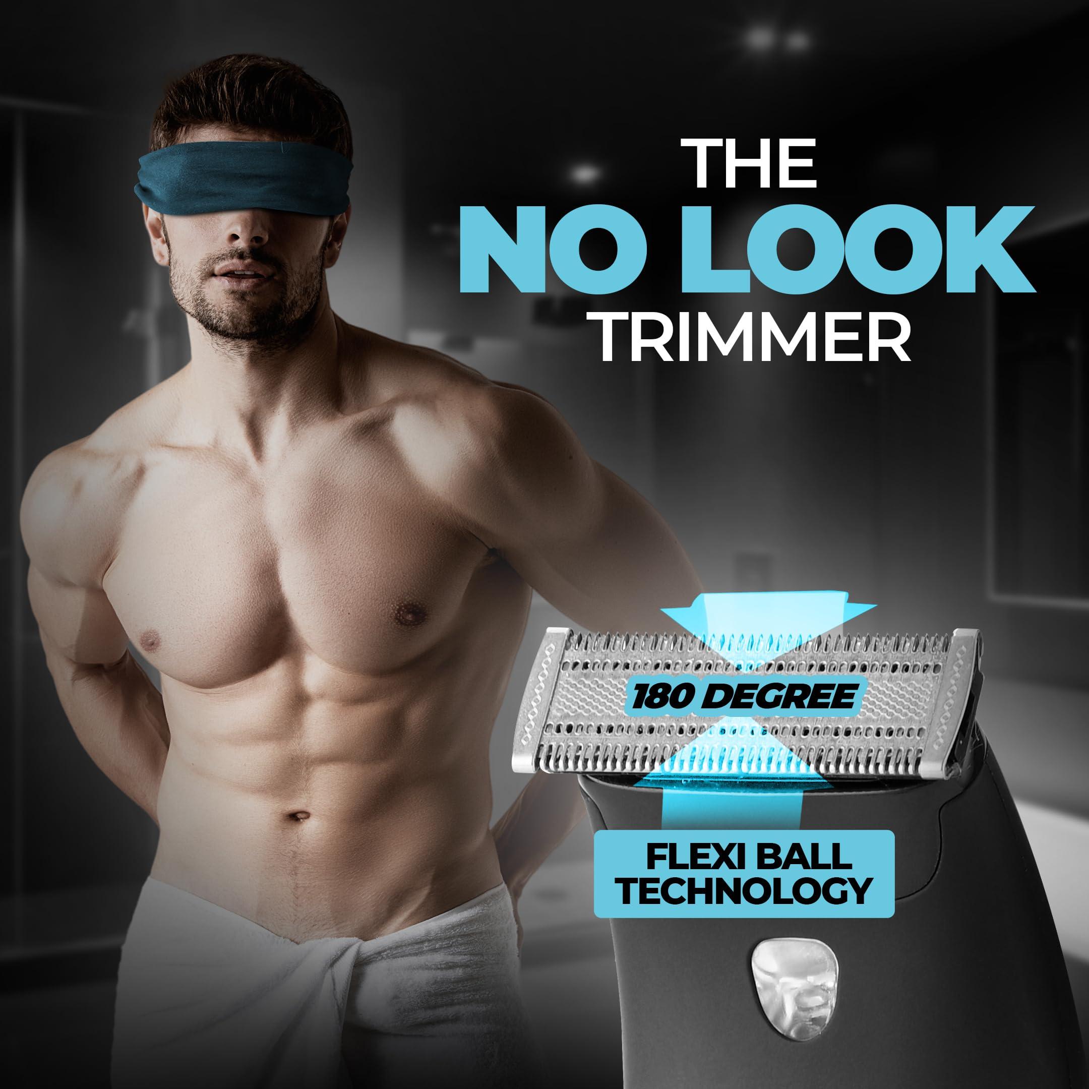 BEARDO Beardo Ball Safe Trimmer for Men | Fast charging trimmer men for private parts, beard, body | IPX7 Waterproof Trimmer with Safe Flexible Blades | Body Grooming Kit - No Nicks or Cuts, Powerful Motor, Type C, Fast Charging, 110-Min Runtime | Full Body