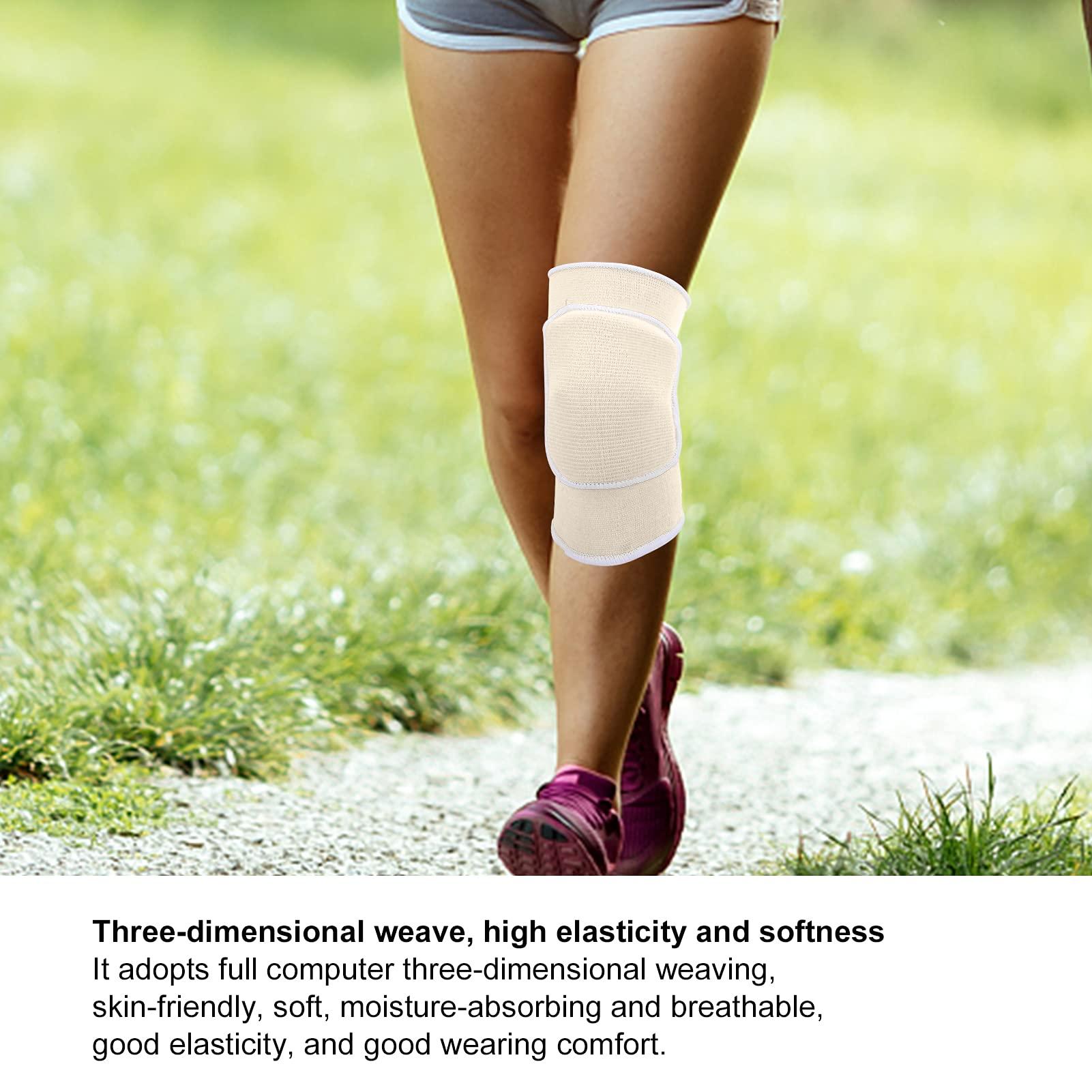 Shanrya Knee Brace, Kneeling Cushion Design Knee Sleeve Skin Friendly for Running(white)