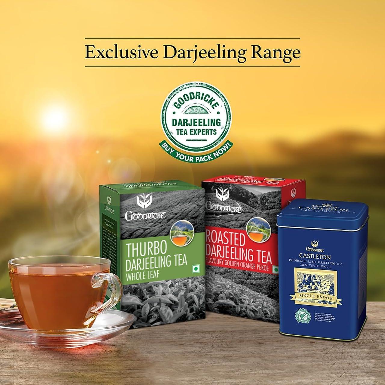 GOODRICKE GOODRICKE Roasted Darjeeling Tea - 100 gm (Pack Of 7) | 100% Pure & Original Long Leaf | Flavoury Golden Orange Pekoe | Darjeeling Black Tea