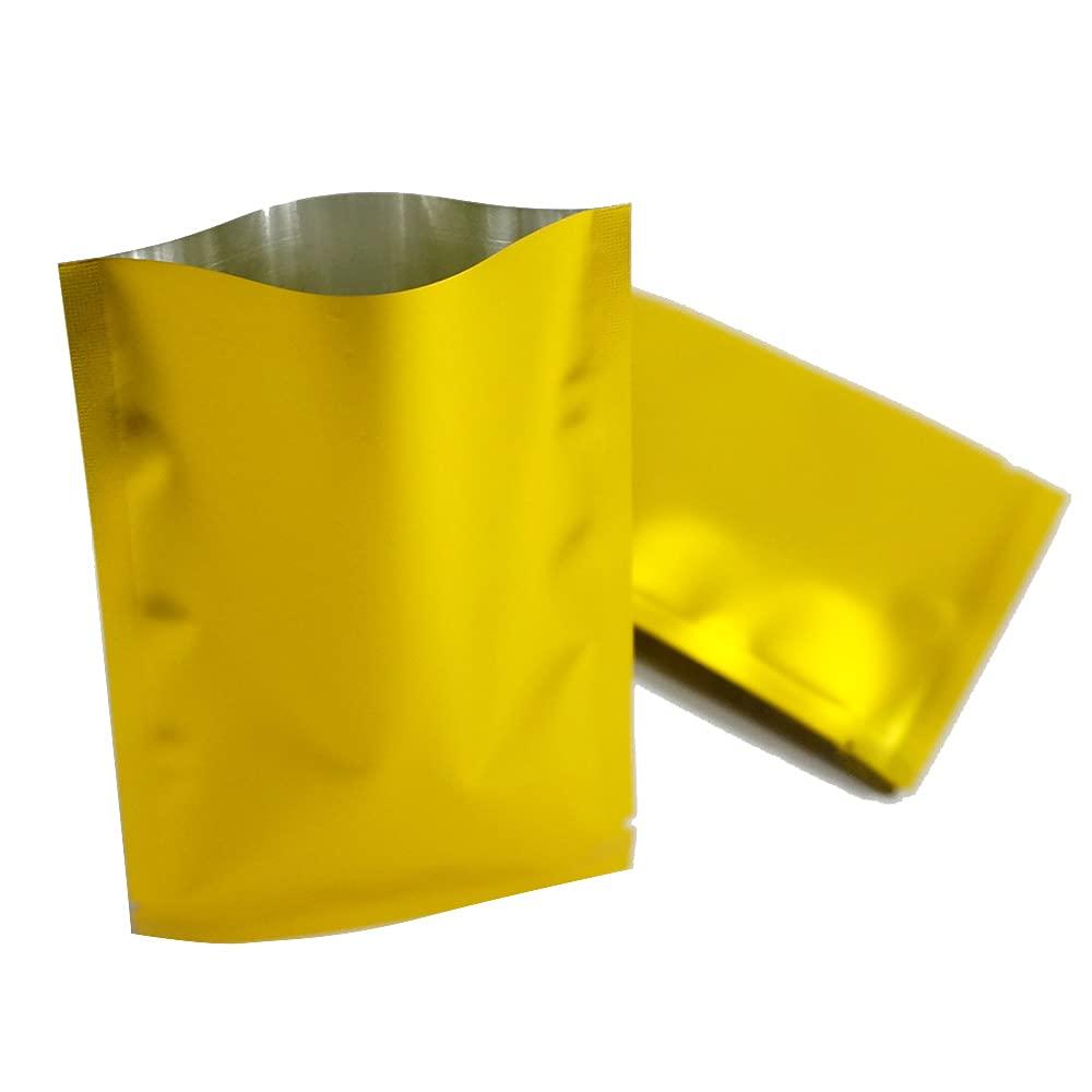 panpack Glossy Gold Matellise 3 Layer Aluminium Foil Inside Pouches 9 x 13 inches Heat Sealable Pack of 100 Ideal for 1 Kg Material