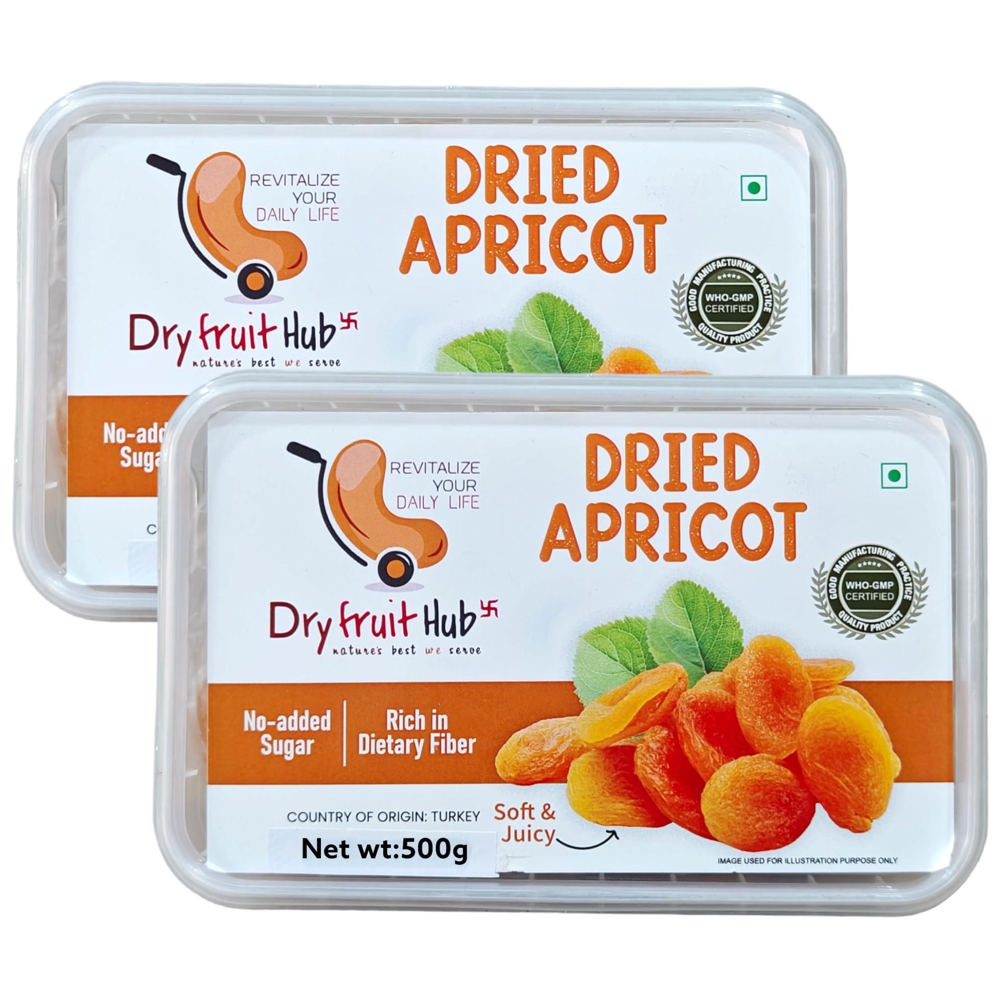 Dry Fruit Hub DRY FRUIT HUB Premium Jumbo Dried Apricot Seedless 1Kg Turkish Apricots, Apricots Dry Fruits, Apricots (1Kg)