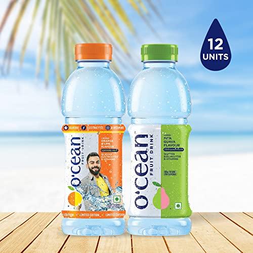 O'CEAN Ocean Fruit Drink Pink Guava 500 ML (Pack of 6) and Orange & Lime Fruit Flavour 500 ML (Pack of 6)