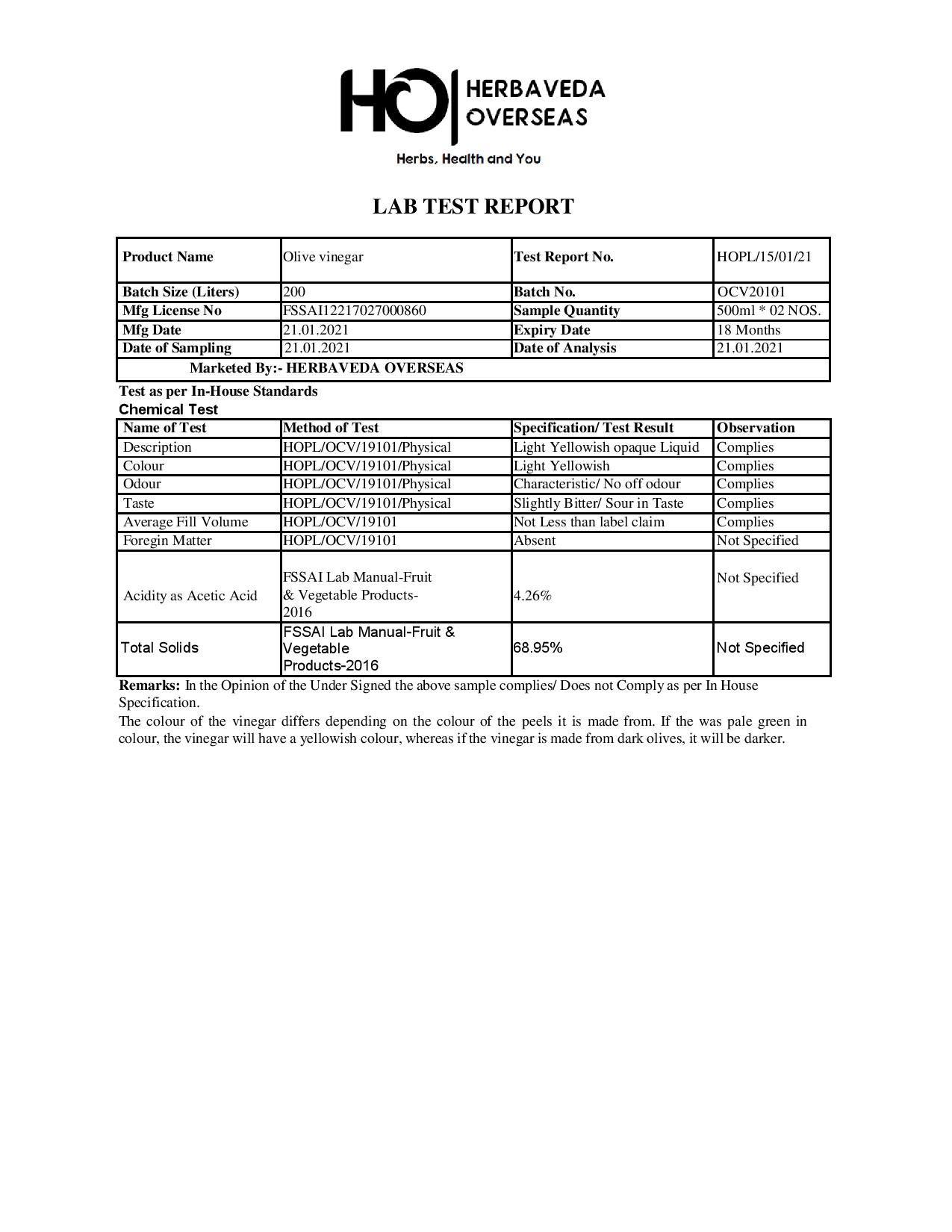 LEANBEING LEANBEING Pure Olive Cider Vinegar (450ml) | Jaitun Ka Sirka | Zaitun Ka Sirka | Good for Skin