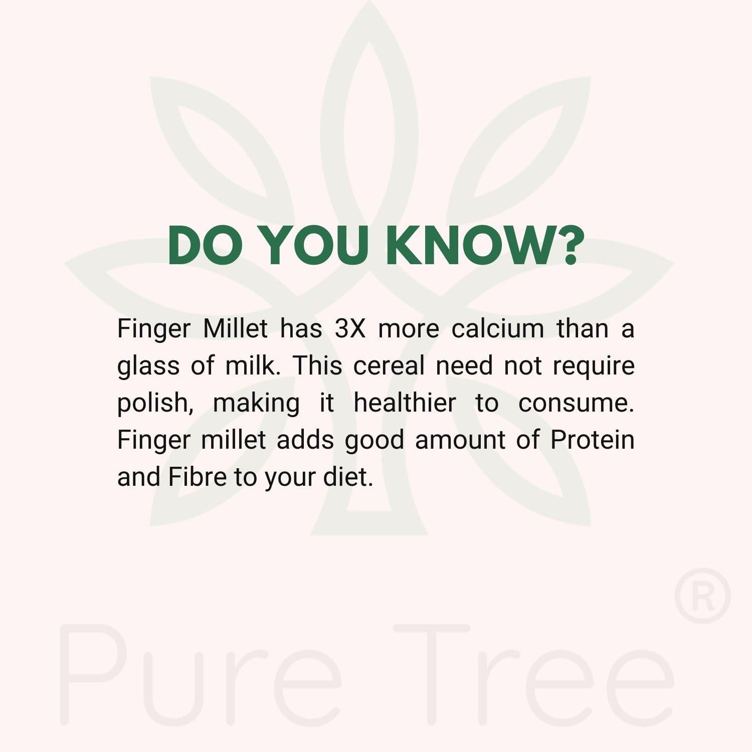 Pure Tree Pure Tree Certified Organic Ragi Whole | 900 g | Finger Millet | Nachni | Nagli | Ragi Millet Gluten-Free | Bavto | Red Finger Millet | Ragi Whole Grain