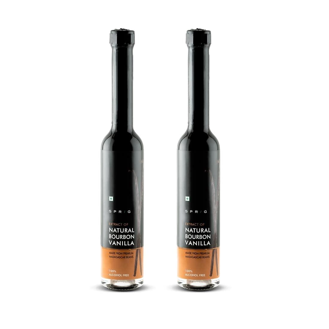 S P R I G Extract Of Natural Bourbon Vanilla | Natural Vanilla Extract | Better Than Chemical Vanilla Essence | For Chefs & Home Cooks | 100 Ml (Pack Of 2)