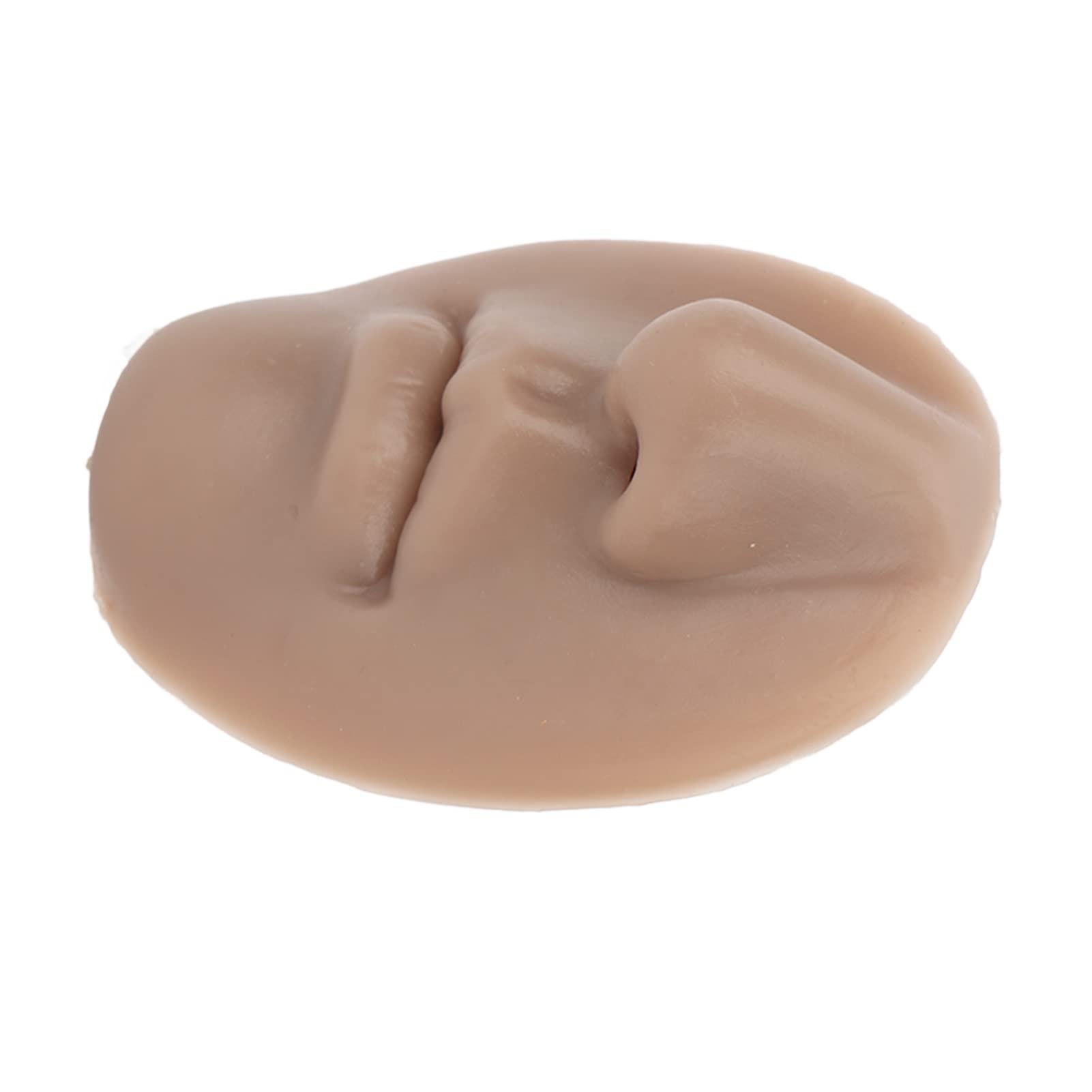 FOFY Soft Silicone Nose Model, Silicone Nose Model Compact 3 Flexible Mouth For Salon For Teacher (Dark Skin Color)