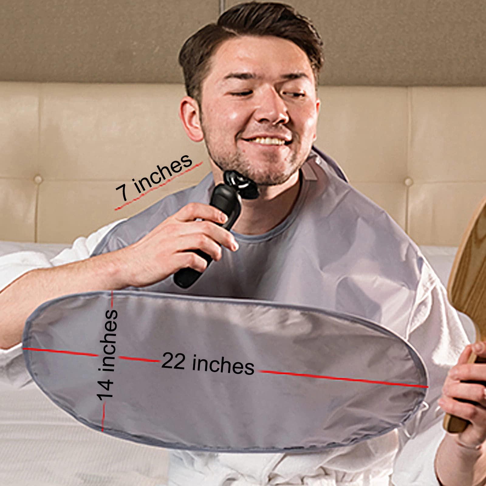 cliclifox Beard Bib Apron, Hair Catcher for Men Shaving & Trimming, Non-Stick Beard Cape Grooming Cloth, Walkable bib, Gifts for Men, Black, 65*56cm