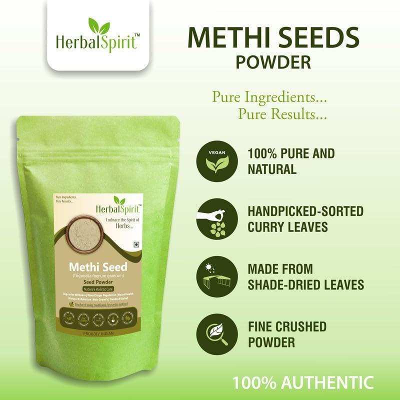 HerbalSpirit Herbal Spirit Methi Powder for Eating, 100gm | Methi Powder for Hair Growth | Methi Dana Powder | Methi Seeds Powder | Fenugreek Powder for Hair Growth | Methi Dana Seeds Powder |