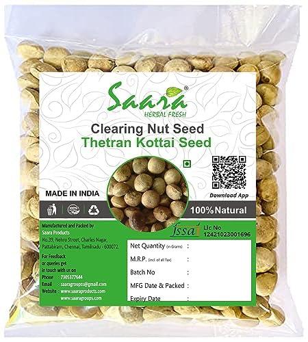 SAARA Saara HERBAL FRESH Clearing Nut Seeds,400g, Nirmali Seeds, Thetran Kottai, Strychnos Potatorum Seeds, Tettaamparal Seed, Katakah Seeds, Samaashodhan Akharot,(pack of 4 x 100g)