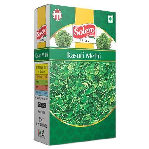 Solero Solero Kasturi Methi Dried Fenugreek Leaves Packet Aromatic Kasoori Kasuri Methi 200 G (Pack of 8)