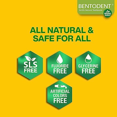 BENTODENT TOOTHPASTE BENTODENT TOOTHPASTE 100% Natural Kids Mango Twin Toothpaste, Fluoride Free, Sls Free, Complete Oral Care Protection For Kids, Fresh Breath, Best Toothpaste For Kids 2+ Years 100G Each