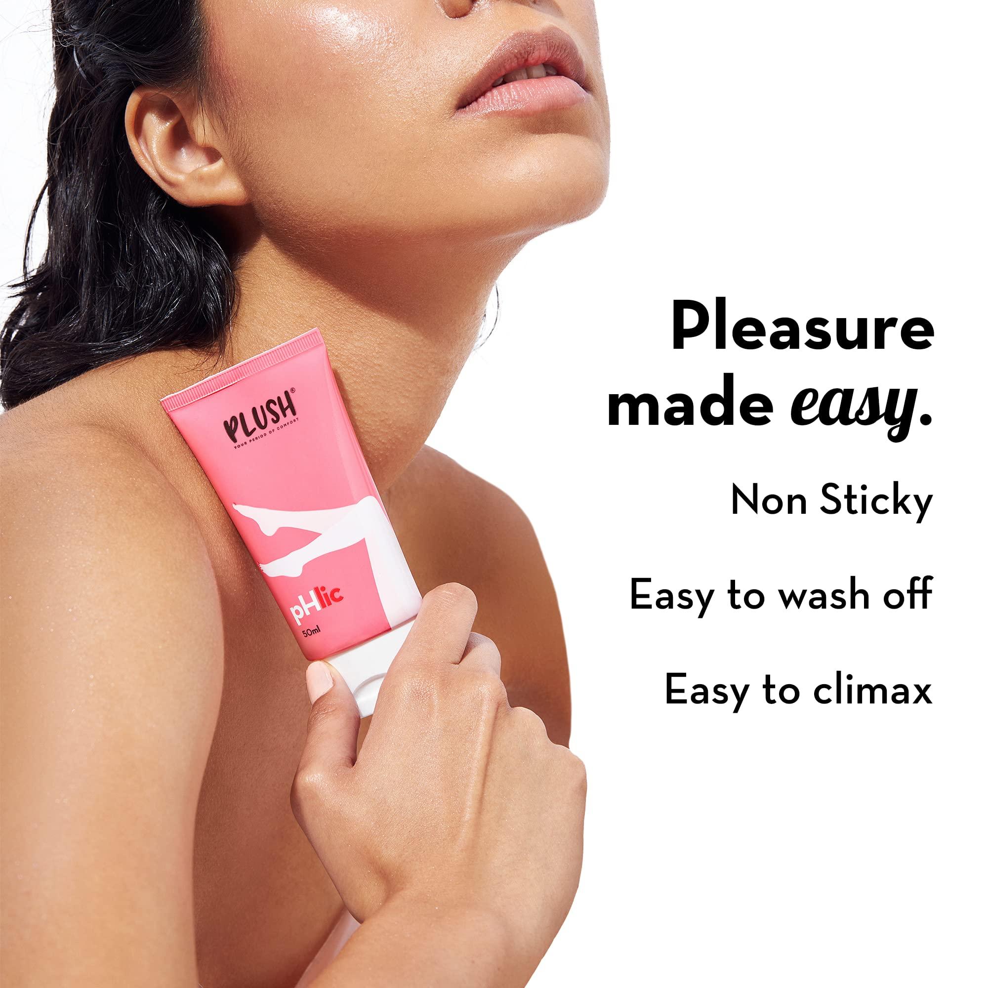 PLUSH Plush pHlic Aloe Infused Personal Lubricant For Men & Women- Strawberry, 50ml | Skin Friendly pH Balanced Lube Helps Prevents Dryness | Easy To Wash Off & Convenient For Use