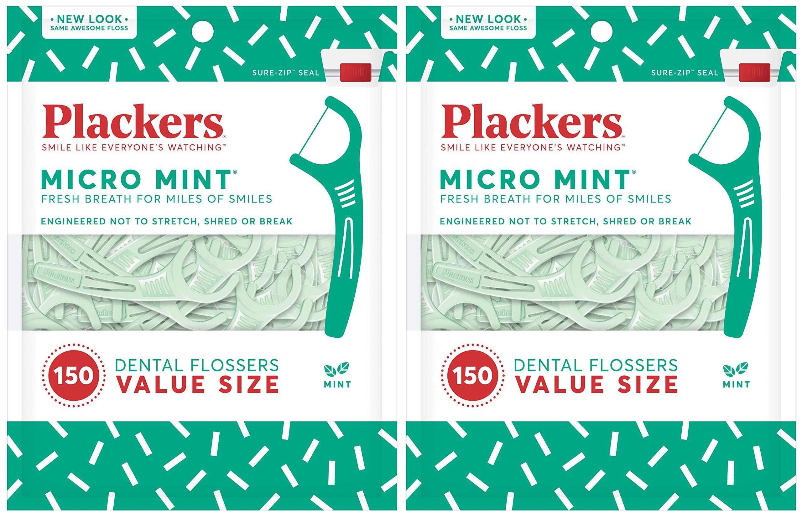Plackers Plackers Micro Mint Dental Floss Picks, 150 Count, 2 Pack