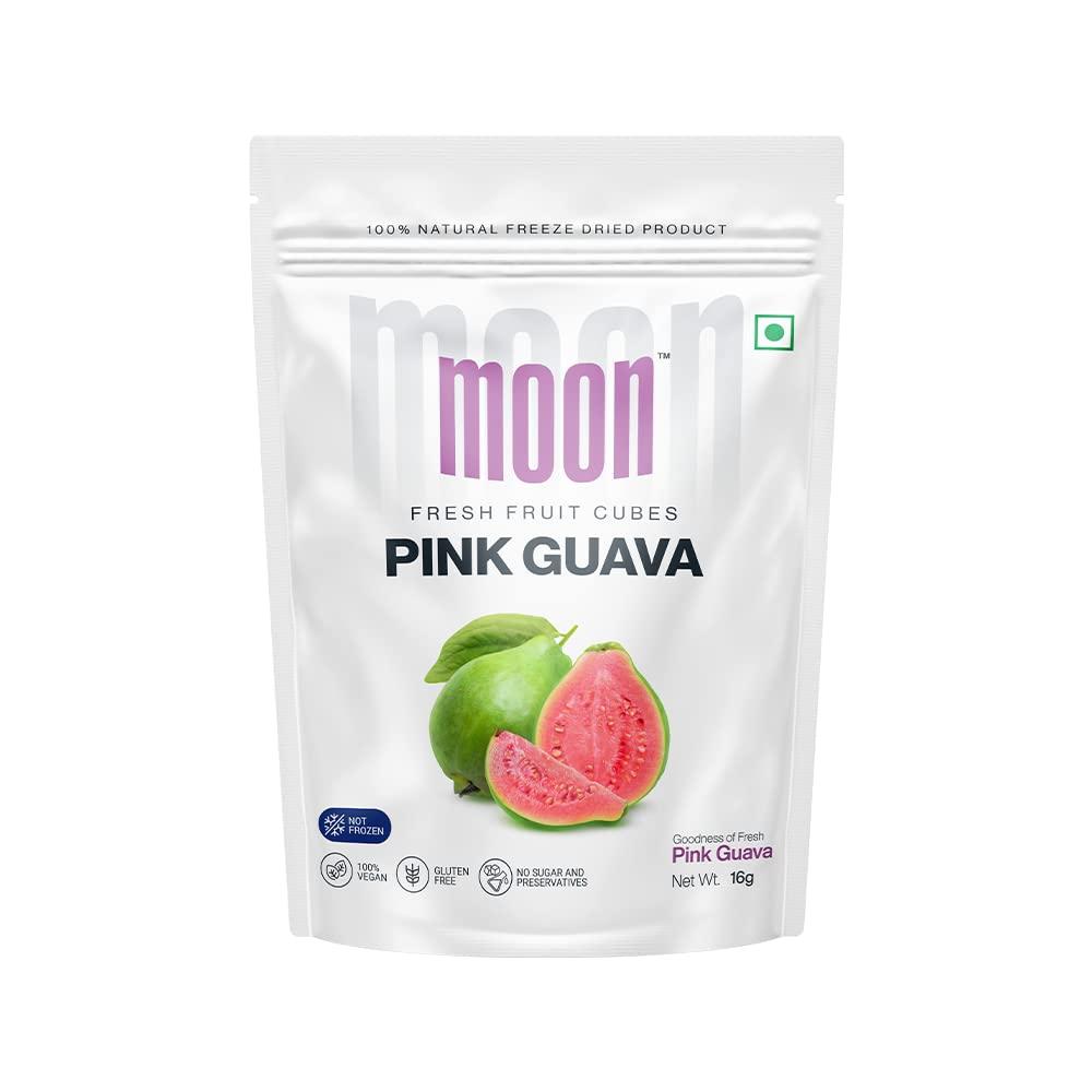 Moon Moon Freeze Dried Guava | No Preservatives, No Added Sugar, Healthy Dried Fruit | 100% Natural, Vegan, Gluten Free Snack for Kids and Adults | 16 g Pouch (Pack of 1)