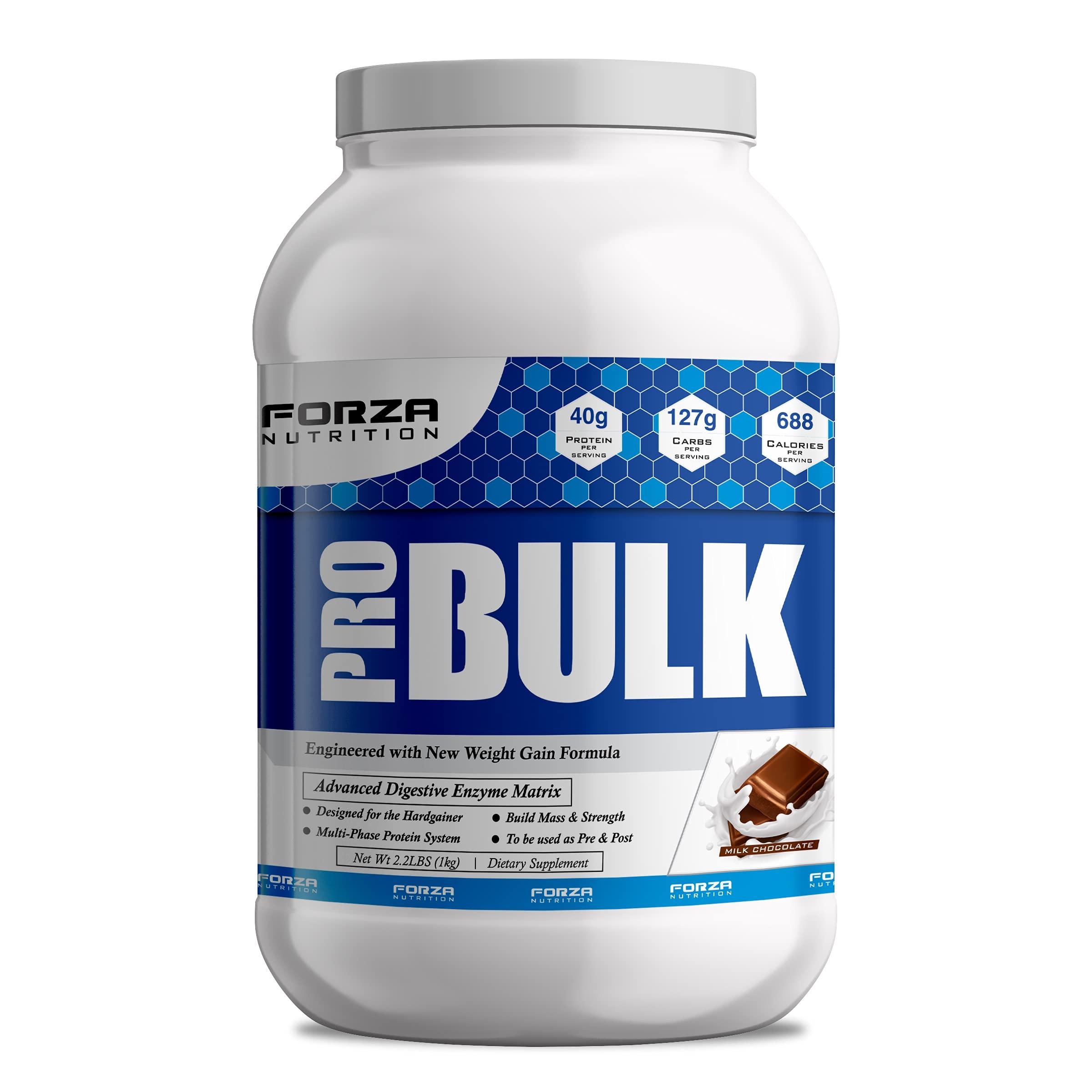 Forza Nutrition Forza Nutrition Pro Bulk, Instant Weight & Strength Gain, Rich Chocolate Flavour, 2.2 Lbs, 1 Kg