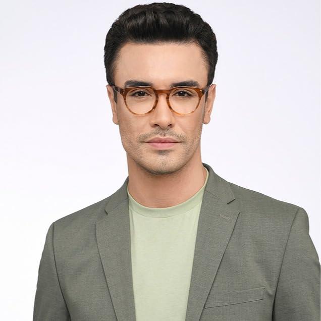 LENSKART BLU LENSKART BLU | Zero Power Blue Cut Computer Glasses | Anti Glare, Lightweight & Blocks Harmful Rays | UV Protection Specs | Tortoise | Men & Women | Large | LB E16064