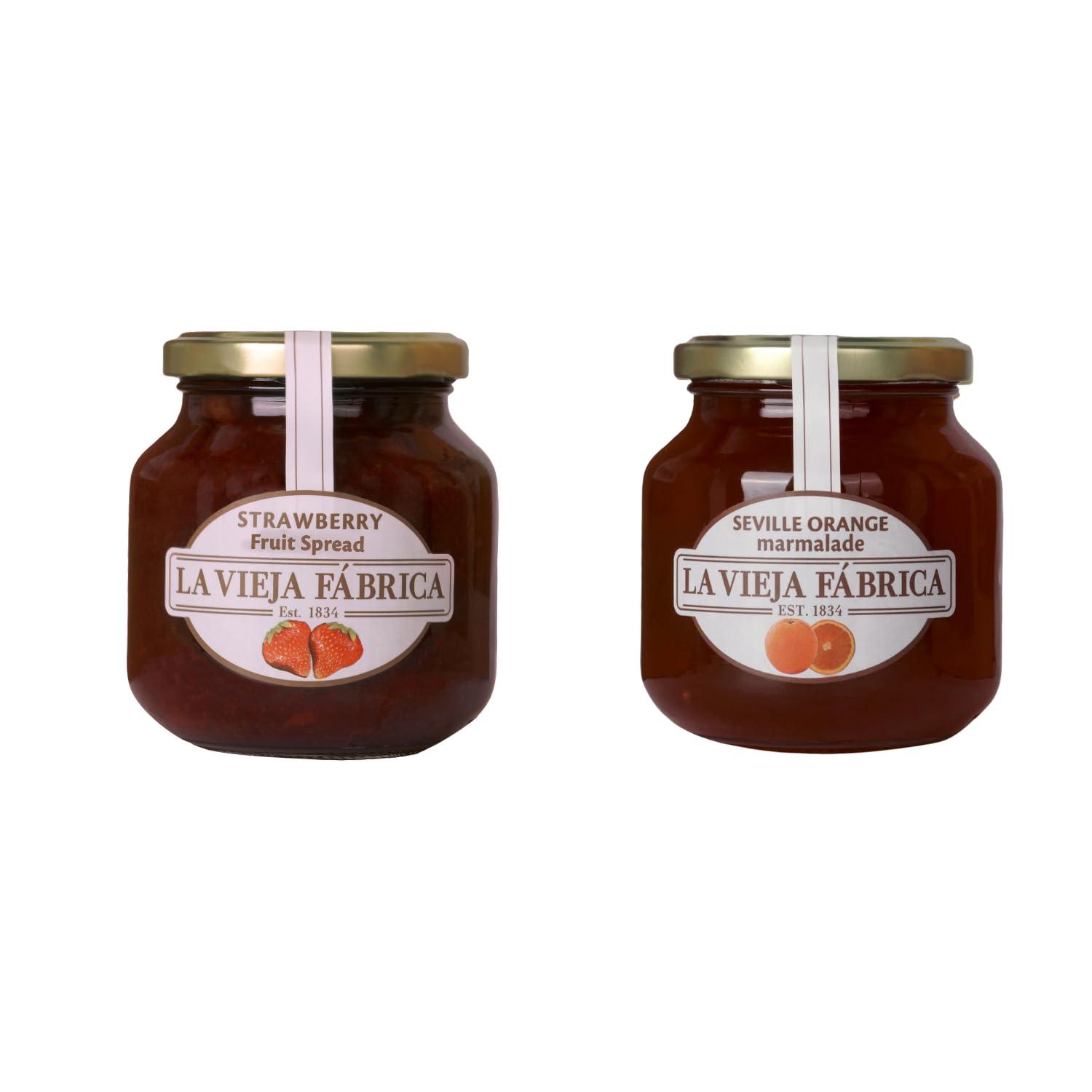 La Vieja Fabrica La Vieja Fabrica Jam Combo Pack of Strawberry jam 350g and Orange jam 365g