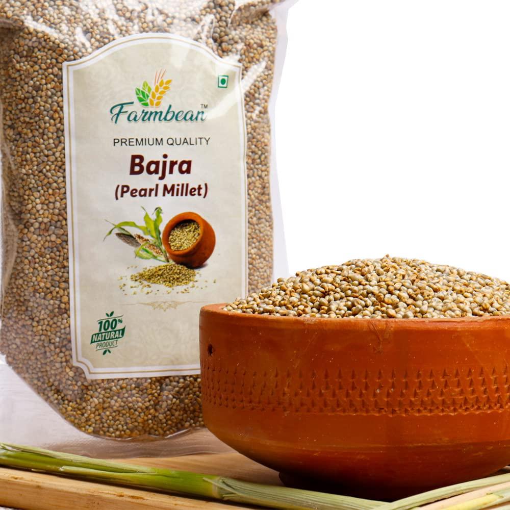 Farmbean Farmbean Raw Bajra/Pearl Millet Seeds for Eating, Healthy Seeds Unroasted Bajra/Pearl Millet Seeds, Raw and Unsalted - 2 KG