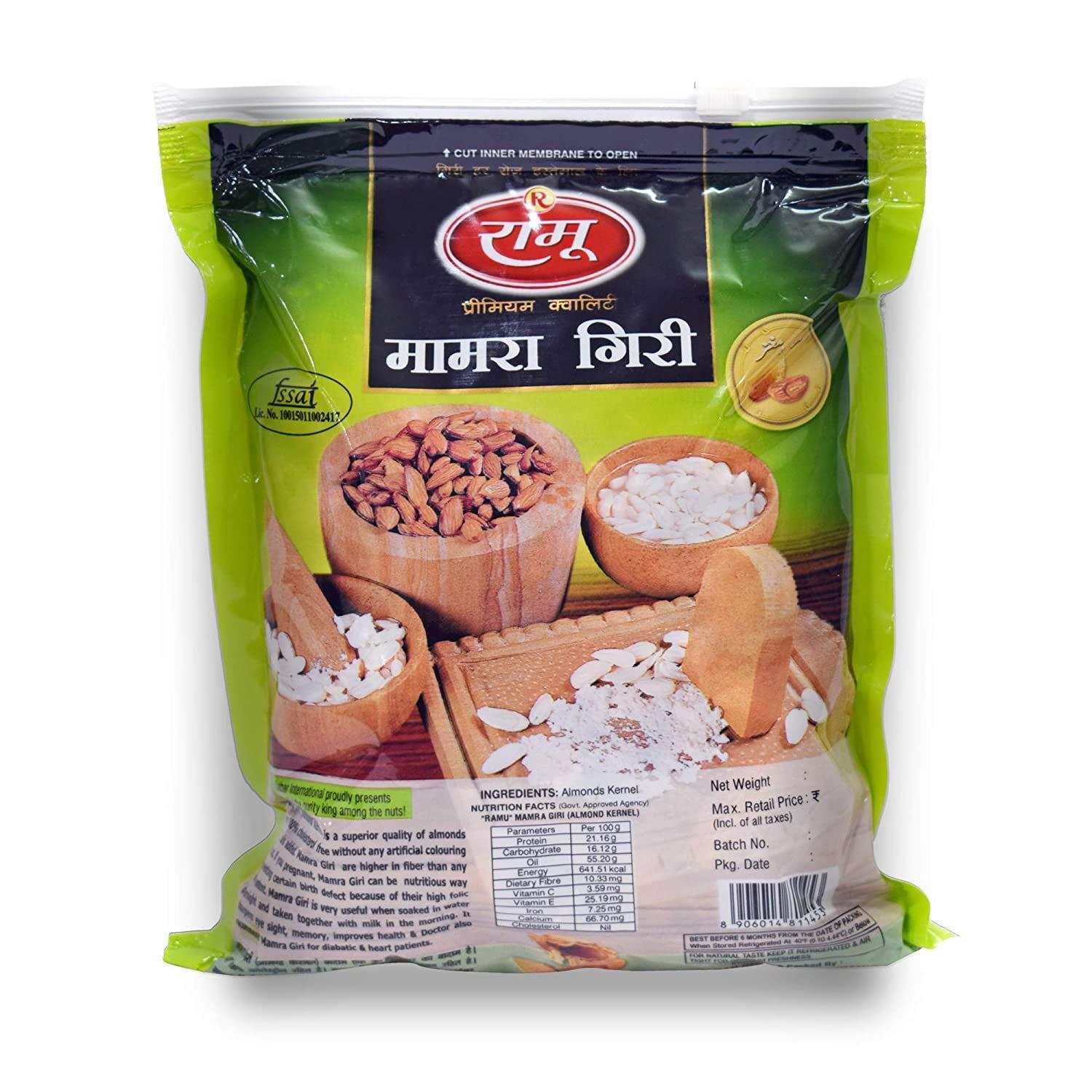 Ramu Ramu Premium Afgani Mamra Giri Almonds. Mamra Almonds badam Giri Nuts (500GM(250X2))
