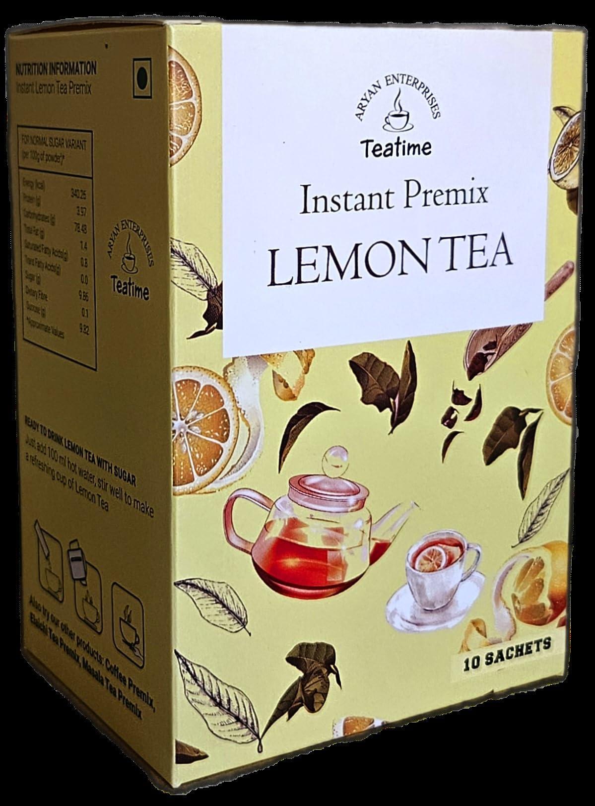 ARYAN ENTERPRISES Teatime Aryan Teatime Instant premix LEMON TEA - 20 Sachets (1pack)- Lemon Tea - Just add Hot water