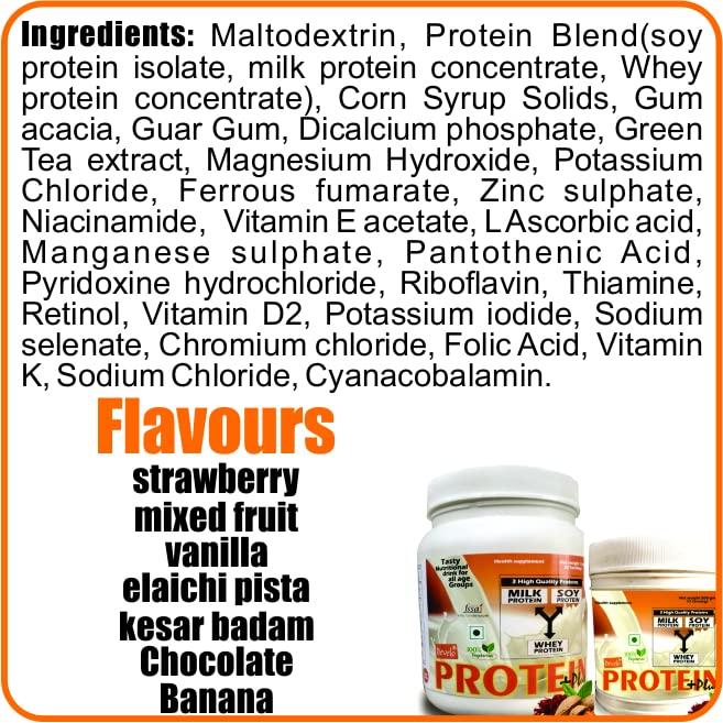 DEVELO Develo Protein Powder for Men & Women, Whey, Milk & Soy (Triple Protein)  500 g Kesar Badam