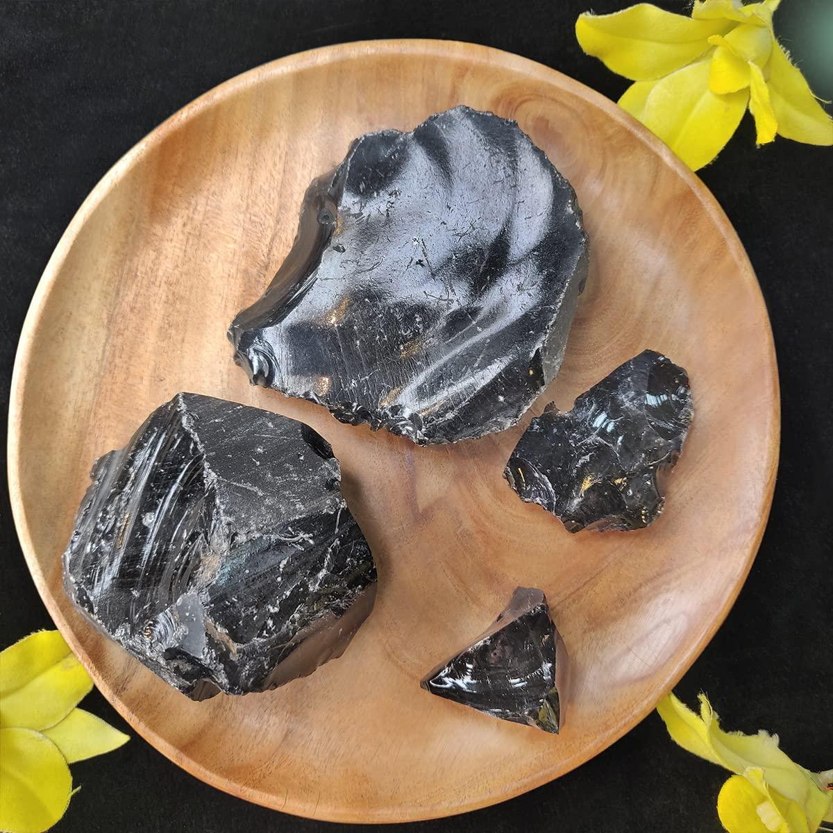 Shubhanjali Shubhanjali Natural Crystal Golden Obsidian Raw Stones 50 Gm Original Golden Obsidian Crystals Rough Raw Extra Large Gemstone Chunk Rock Raw Pieces for Meditation Home Dcor Reiki Healing