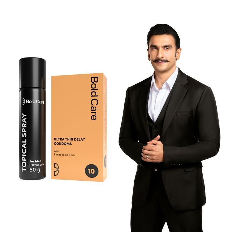 Bold Care Bold Care EXTEND Non-Transferable Spray for Men (Pack of 1) - 50 ml + Bold Care Ultra Thin Long Last Condoms (Pack of 1)