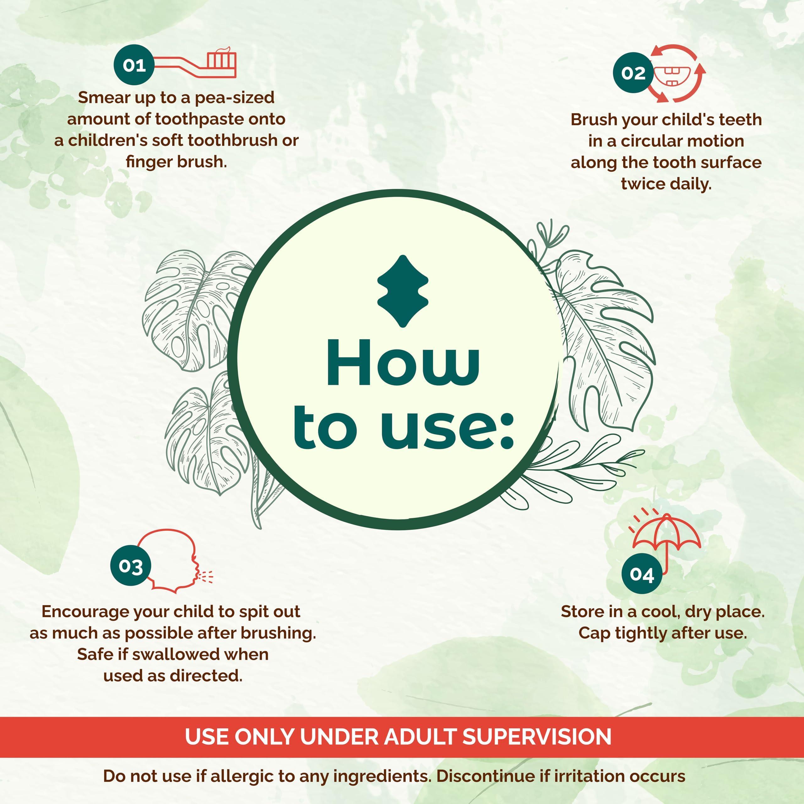 Ethiaspire Ethiaspire Toddler Oral Health Toothpaste|Safe If Swallowed|Eco-Friendly Kids Toothpaste With Carbon Offset|No Added Flavor Or Color|Vegan Toothpaste For 1 To 3-Year-Olds|Pack Of 1 (50G)