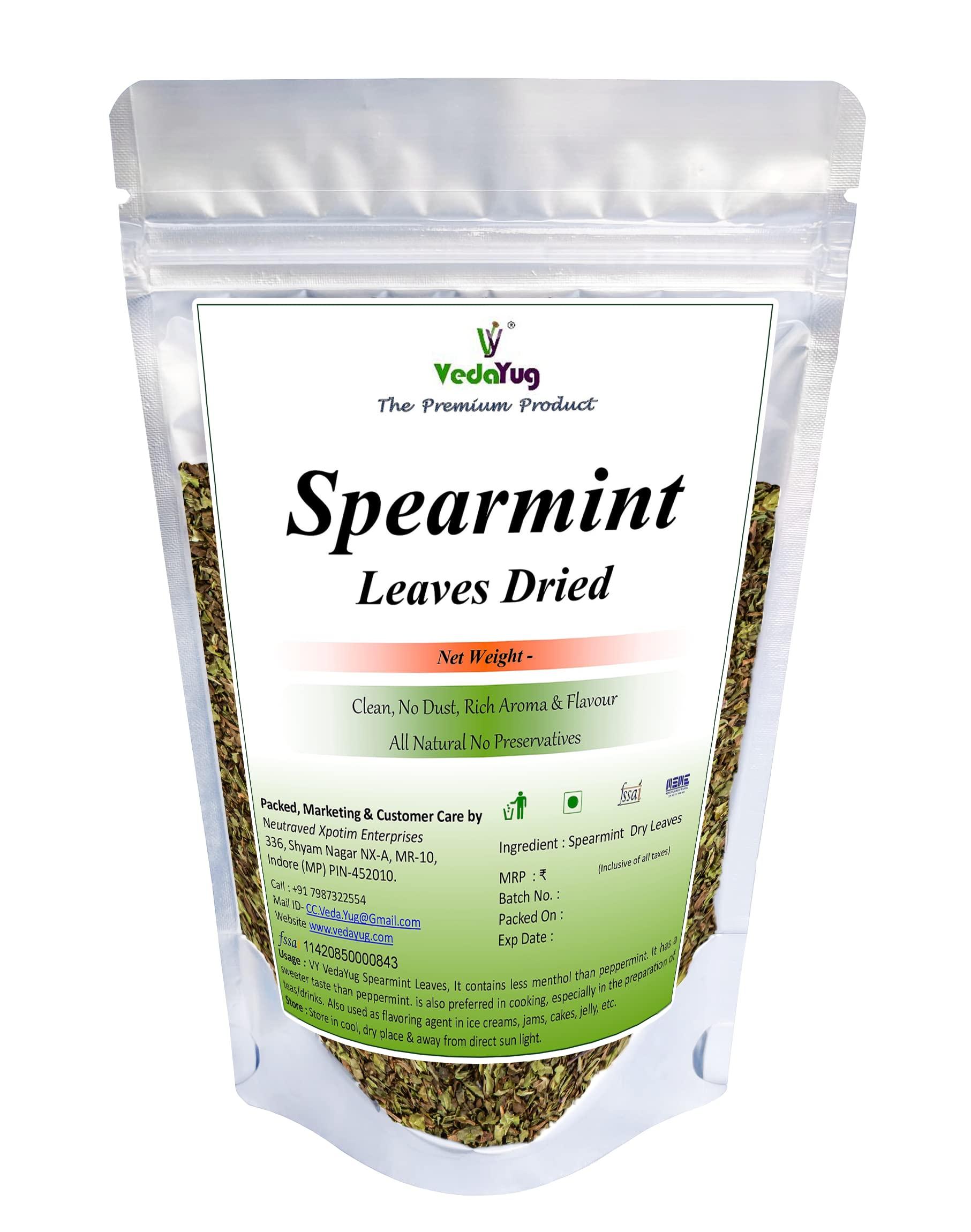 VY VedaYug VY VedaYug Spearmint Tea Leaves | Steep as Hot Spearmint Herbal Tea or Iced PCOS Tea | Caffeine Free 100g