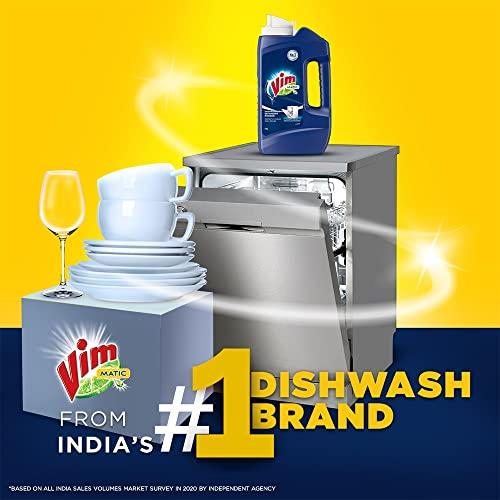 VIM Vim Matic Dishwash Detergent Powder, 1 kg | Suitable For All Dishwashers | With Powerful Enzymes To Cut Through Grease And Tough Stains (Pack of 5)