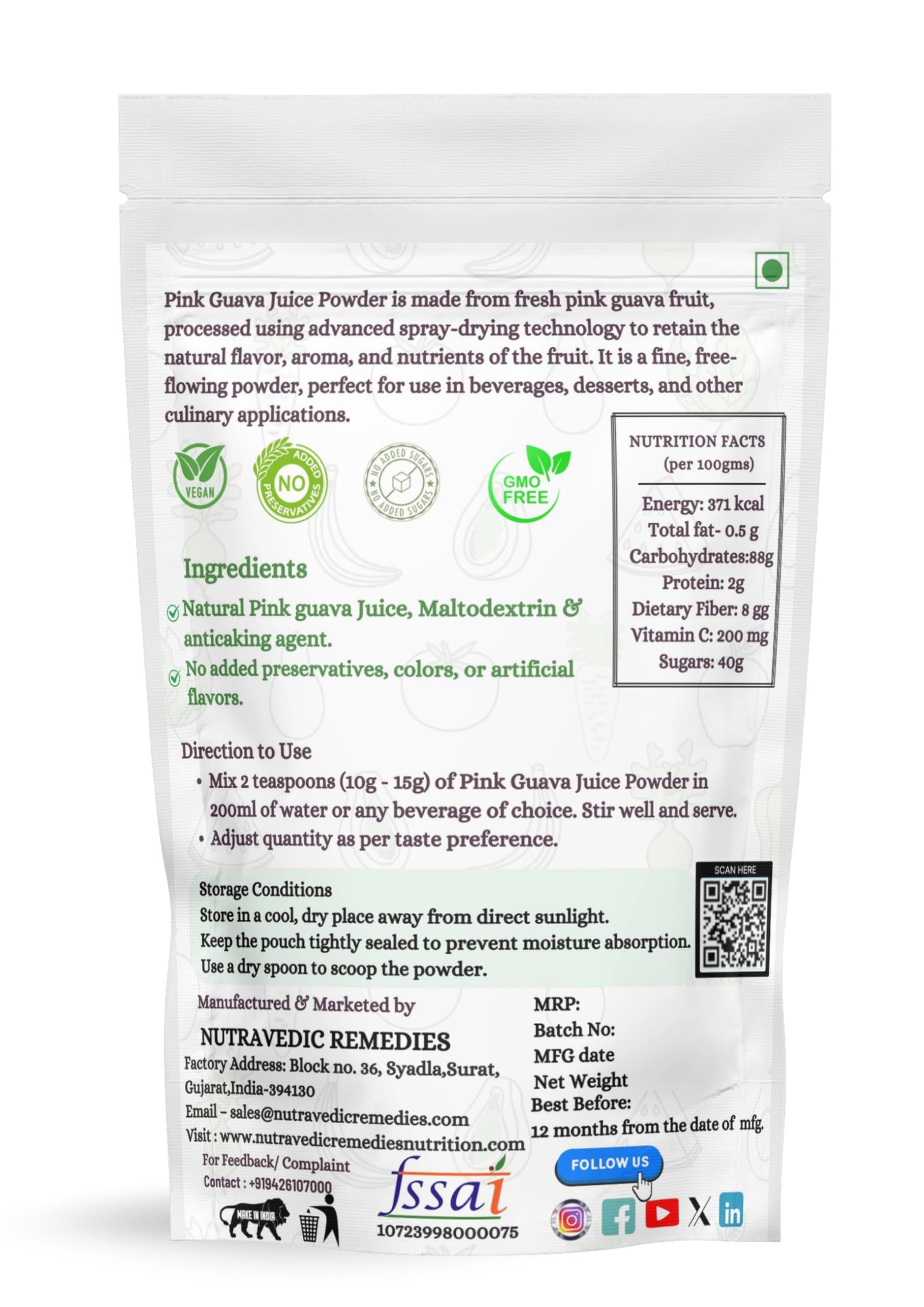 Nutravedic Remedies Pink Guava Juice Powder (200 Grams)