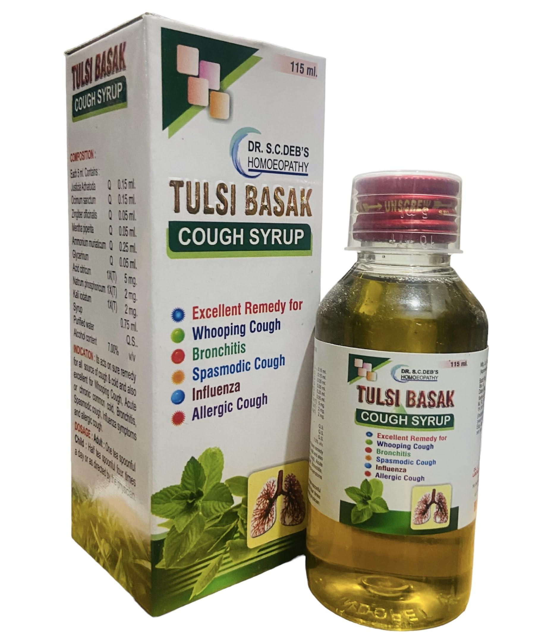KRIG\'S ABA07 SC Debs Tulsi Basak Cough Syrup Homeopathy (100ml) - SET Of 2 Bottles
