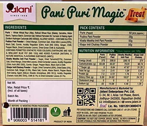 Generic SVS., Jalani Pani Puri Magic Treat | Hygienically Enjoy Pani Puri at Home | India\'s favourite Street Chat | A++ Grade, 220g (10 Pcs)