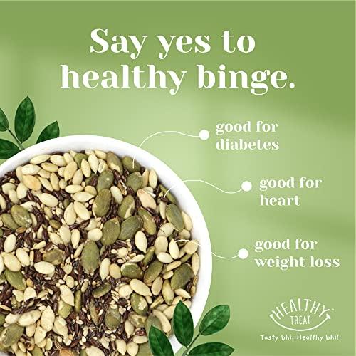 Healthy Treat Healthy Treat Roasted 5 in 1 Super Seeds Mix Combo 1.5 kg (Pack of 10-150 gm Each) | Trail Mix | Seeds Mix | Roasted Seeds Mix for eating | A blend of Pumpkin seeds, Flax seeds, Watermelon seeds, Chia seeds, and Sesame seeds | Mixed Seeds for Weight 