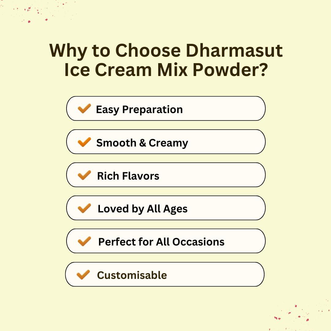 Dharmasut 2 Vanilla + 2 Chocolate Instant Ice Cream Mix Powder | Combo of 4