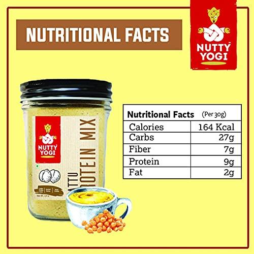 NUTTY YOGI Nutty Yogi Sattu - Indian Protein Mix I Roasted Black Gram Flour I Pure Sattu Atta I 100% Vegan, Nutritious, High Fibre, Healthy I Mix with Wheat Flour to Make chapatis I 100gm (Pack of 4)