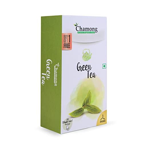 Chamong Chamong Green Tea - Staple-Free, 25+25 Regular Tea Bags (Pack of 2)
