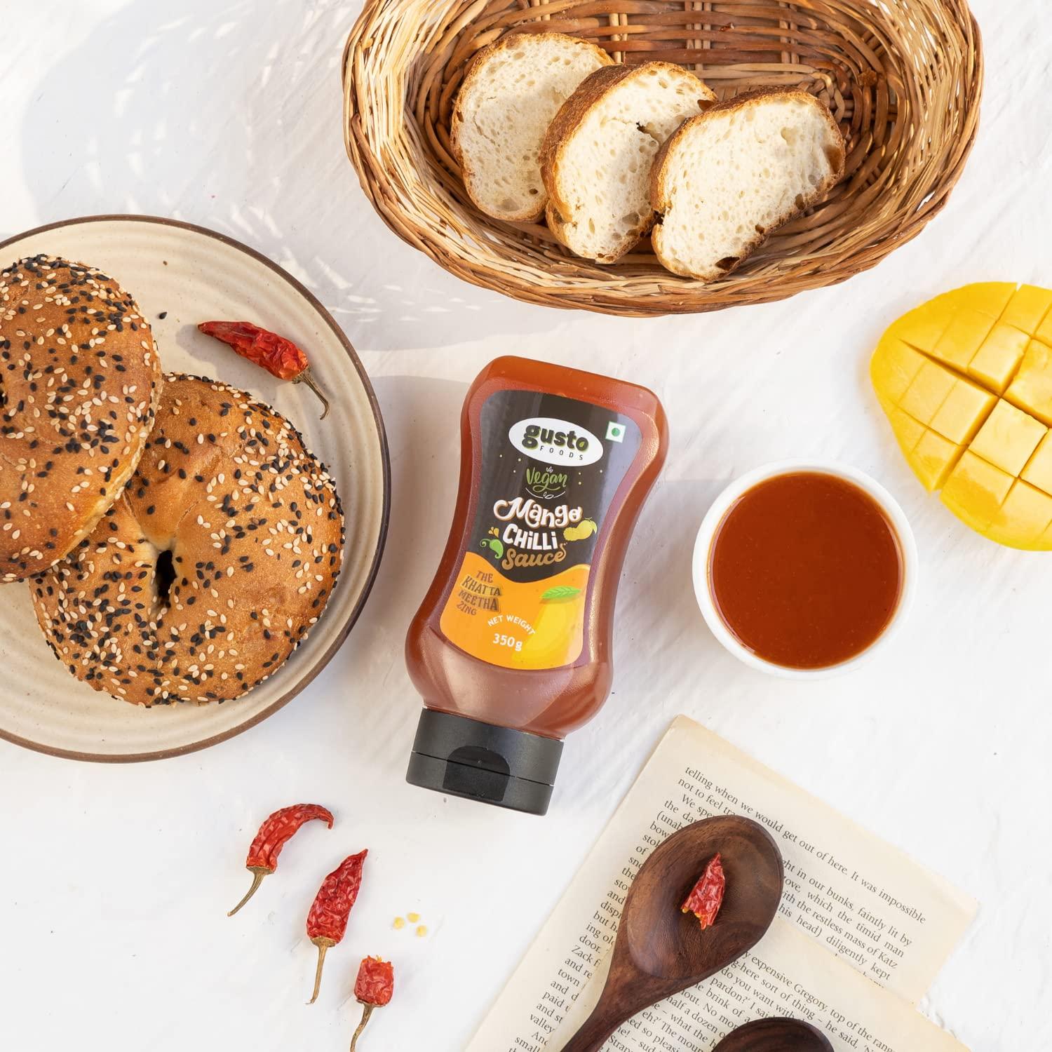 Gusto Foods Gusto Foods Mango Chili Sauce (350g) And Kasundi Saunce (300g) Combo (1 Each) | Sweet and Sour Mango Sauce with Traditional Bengali Mustard Dip Sauce
