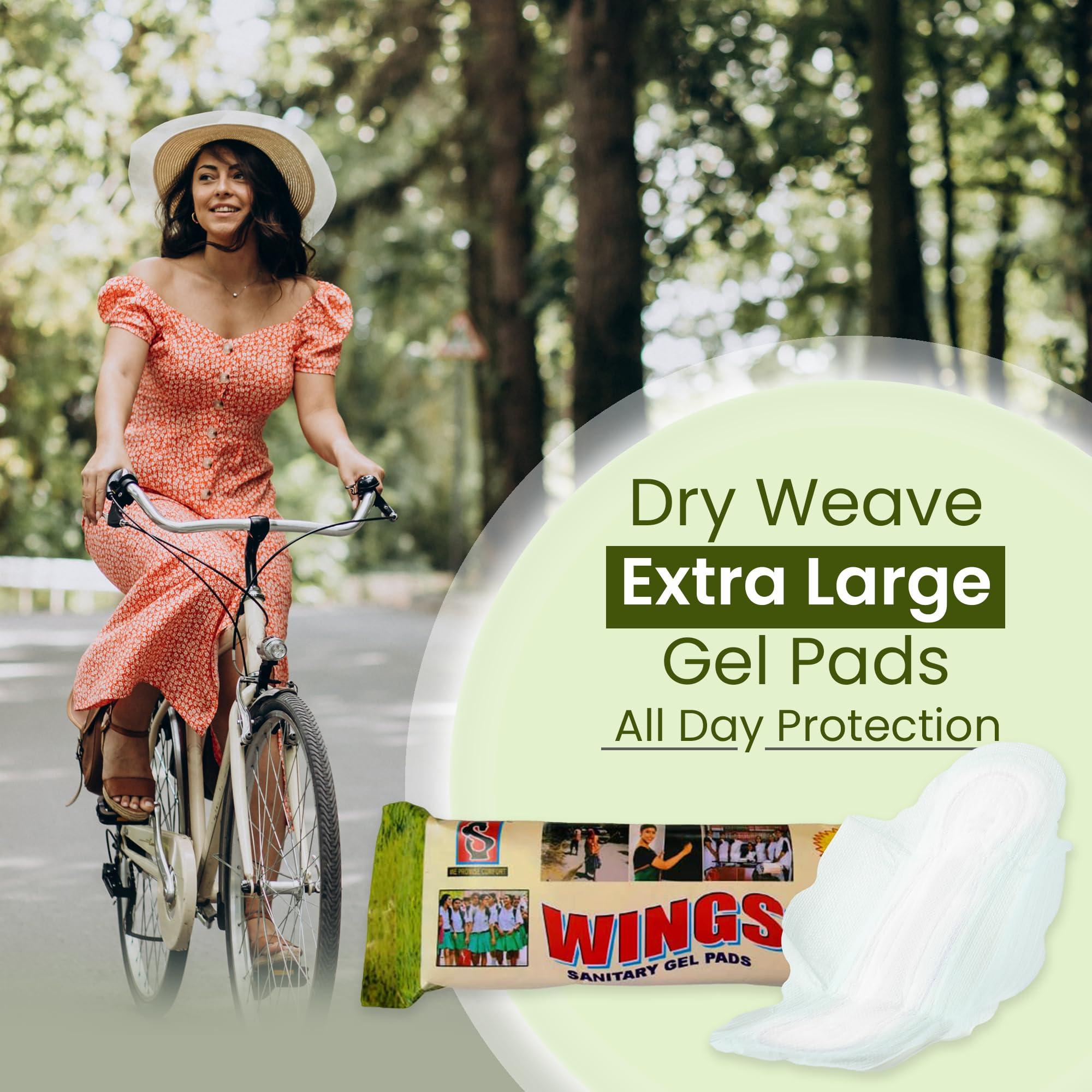 SAMPURNAA Wings Gel Sanitary Napkin Pad | Ultra Clean Sanitary Pads for Women with Hygiene & Comfort | Soft Wings| Dry Top Sheet | Suitable for Heavy Flow and Odor-Free Protection - 280 mm Long| Pack of 30 pices |
