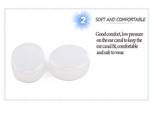 Generic James BioEars 3 Pair Soft Silicone Ear Plugs for sleep study Loud noise Meditation Sound Reducing swim water proof Ear Plugs Carry Case with Active Aloe (White)