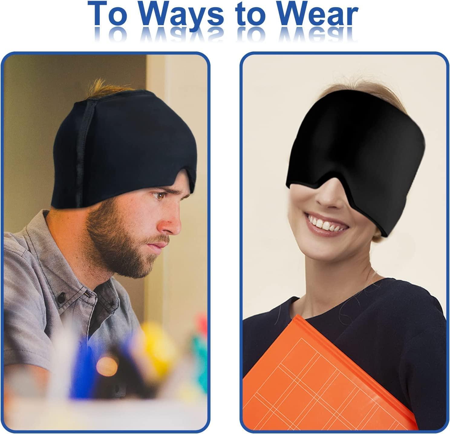 Krupasadhya Krupasadhya Headache Relief Hat & Migraine Cap Cold Compress,Migraine Ice Head Wrap,Migraine Relief Cap for Headache Eyes Mask for Puffy Eyes(multi color - migraine relief cap)