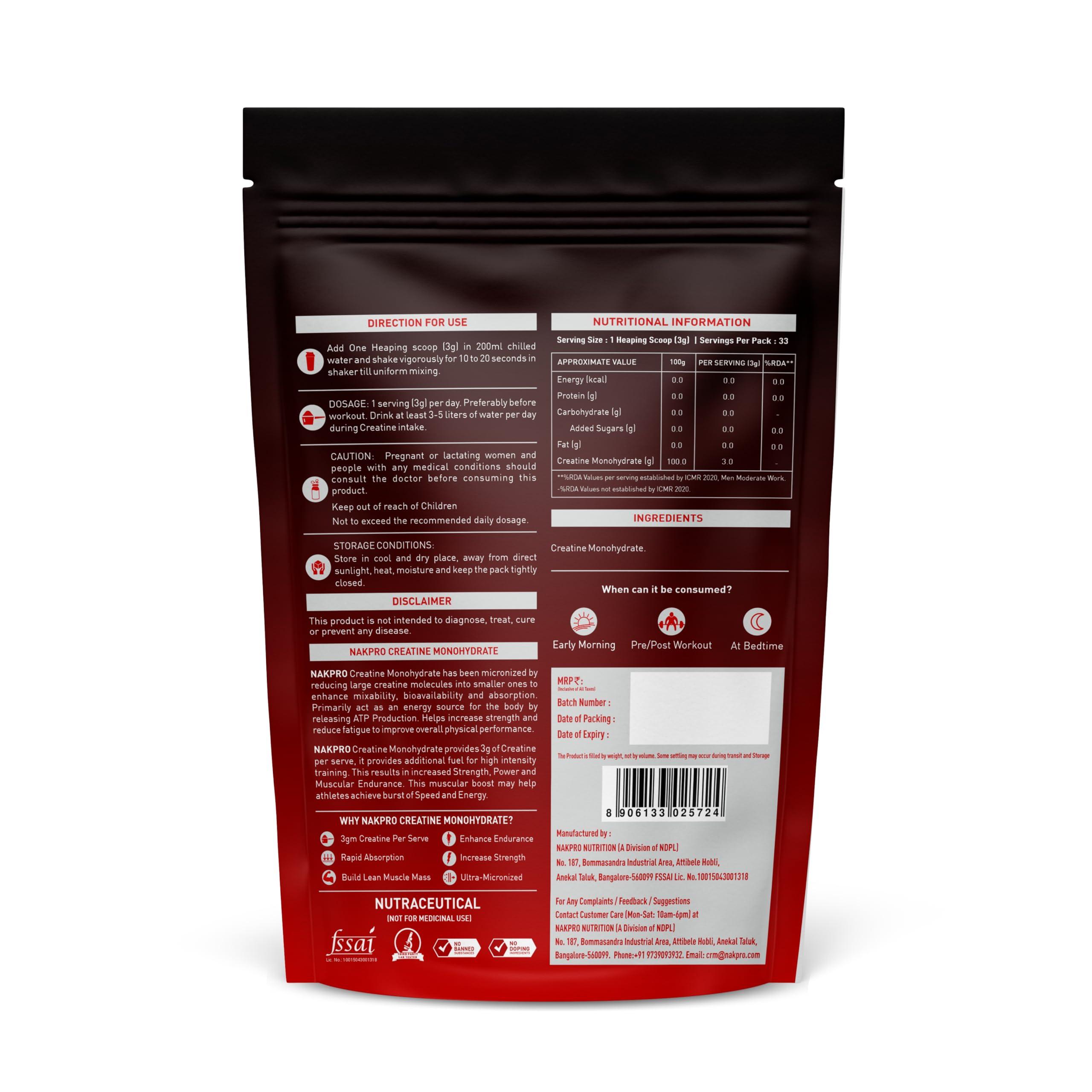 NAKPRO NAKPRO Impact Whey Protein Supplement Powder Combo (1 kg with Creatine, Chocolate)
