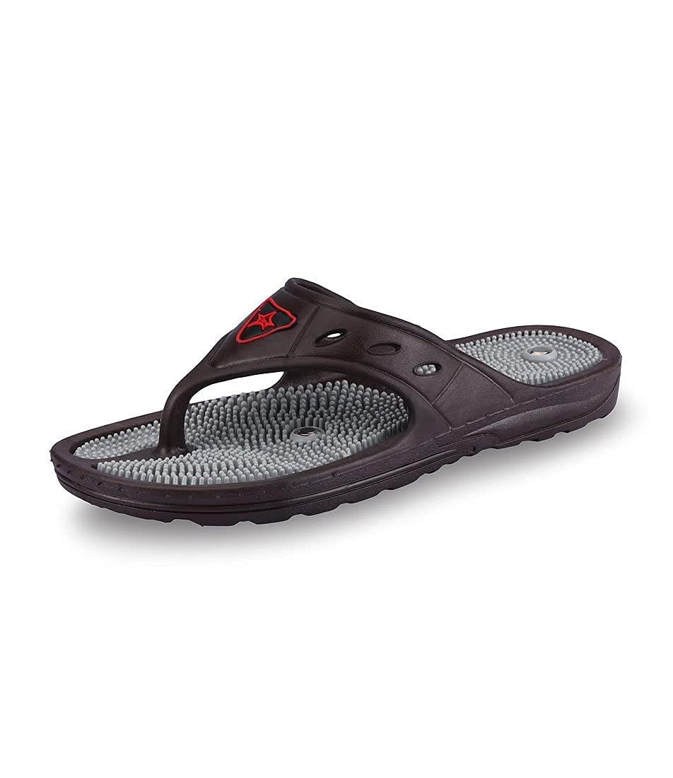 EKIN EKIN Acupressure slipper acupressure sole with magnetic power flip flops acupressure foot feet massager slippers for men women children chappal blood circulation body massager _Brown_8
