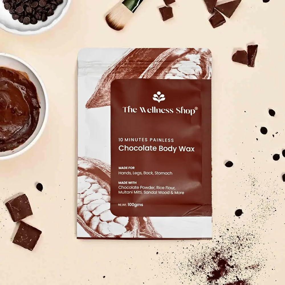 The Wellness Shop The Wellness Shop - Women Chocolate Hair Removal Powder, 10 Minute Full Body Waxing Powder, Painless And Natural Solution For Unwanted Hair And Parlour Like Result At Home