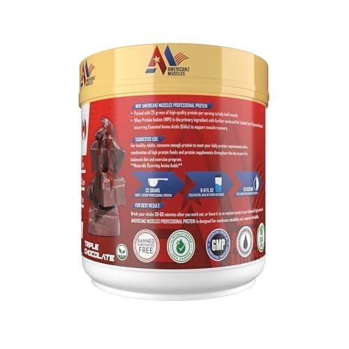 AMERICANZ MUSCLES Americanz Muscles Whey Protein Powder, Triple Chocolate Flavour, 454g