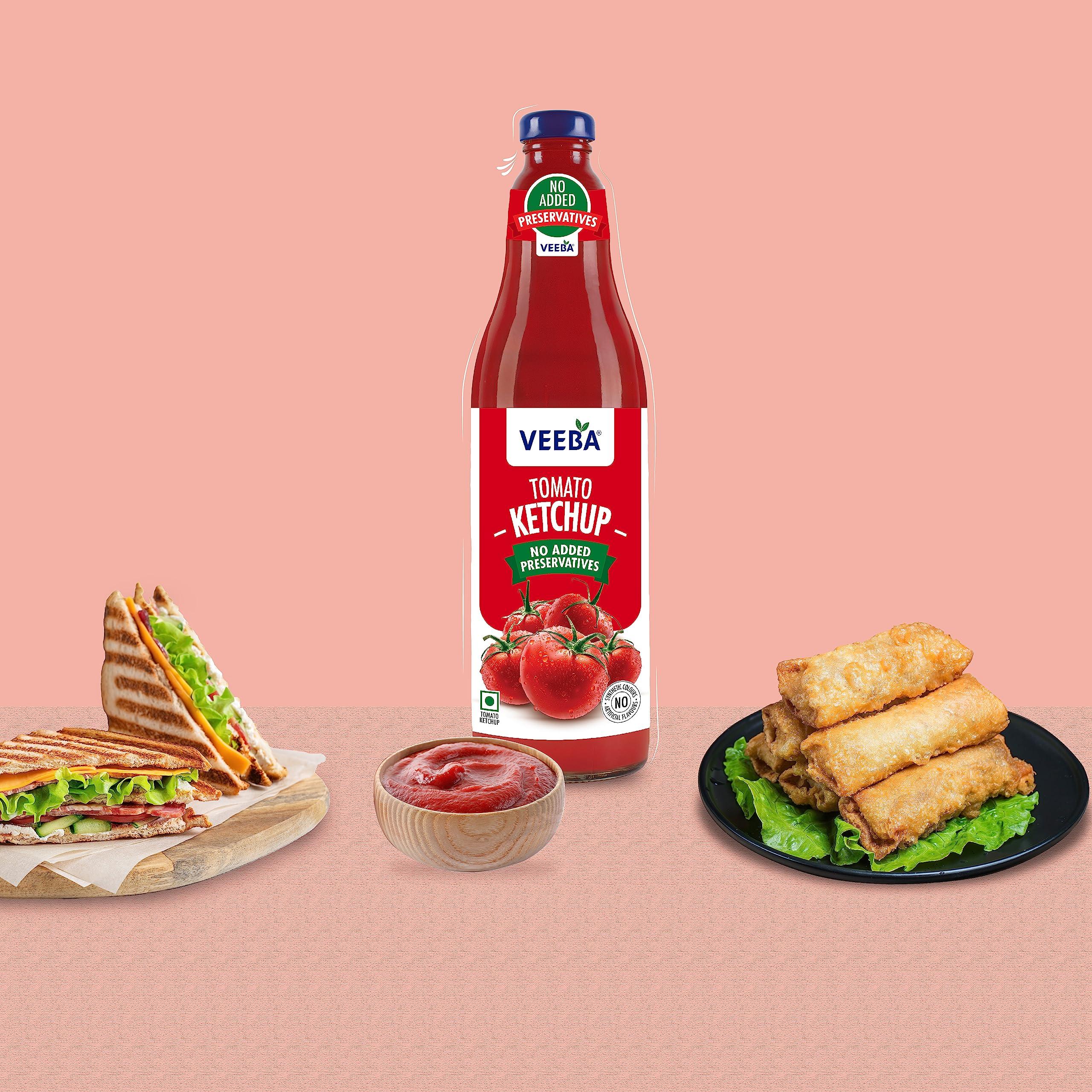 VEEBA Veeba Truly Tomato Ketchup (1kg) | No Added Preservatives | No Added Colour & Flavour | Non-GMO | Quality Tomato Ketchup I 100% Vegetarian