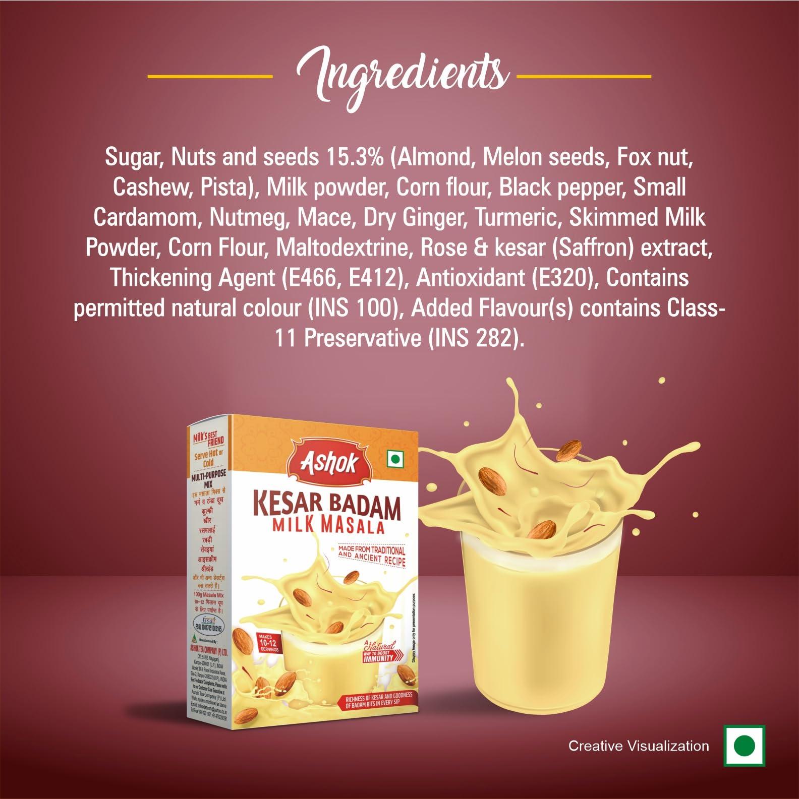 ASHOK NUTRIRICH Ashok Kesar Badam Milk Masala Powder (Kesar Badam, Pack of 3)