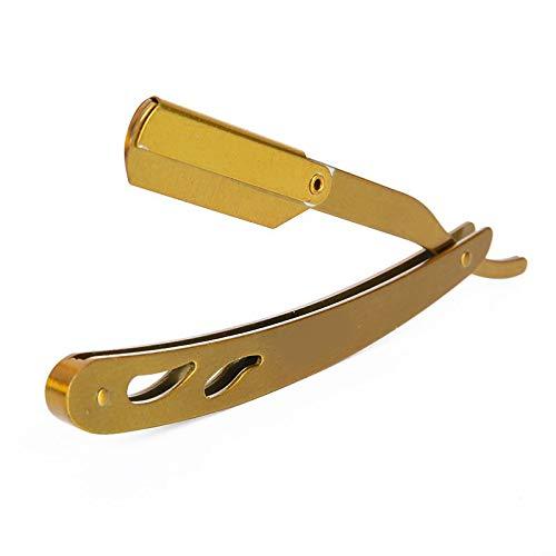 Stylazo Stylazo (MADE IN DUBAI) Straight Edge Barber Folding Shaving Razor Matte Golden Folding Straight Razor Stainless Steel Gold